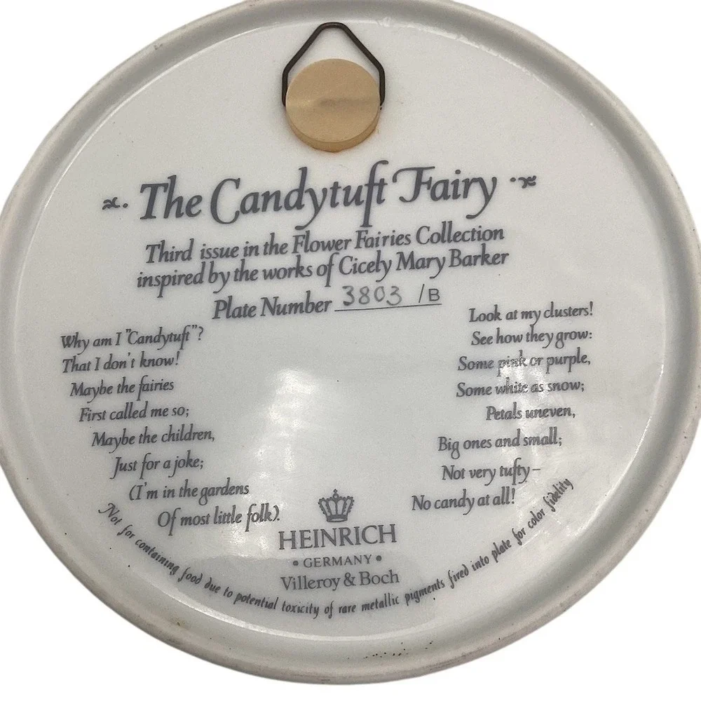 Villeroy‎ & Boch Flower Fairies Candytuft Fairy Collector Plate w/ Stand